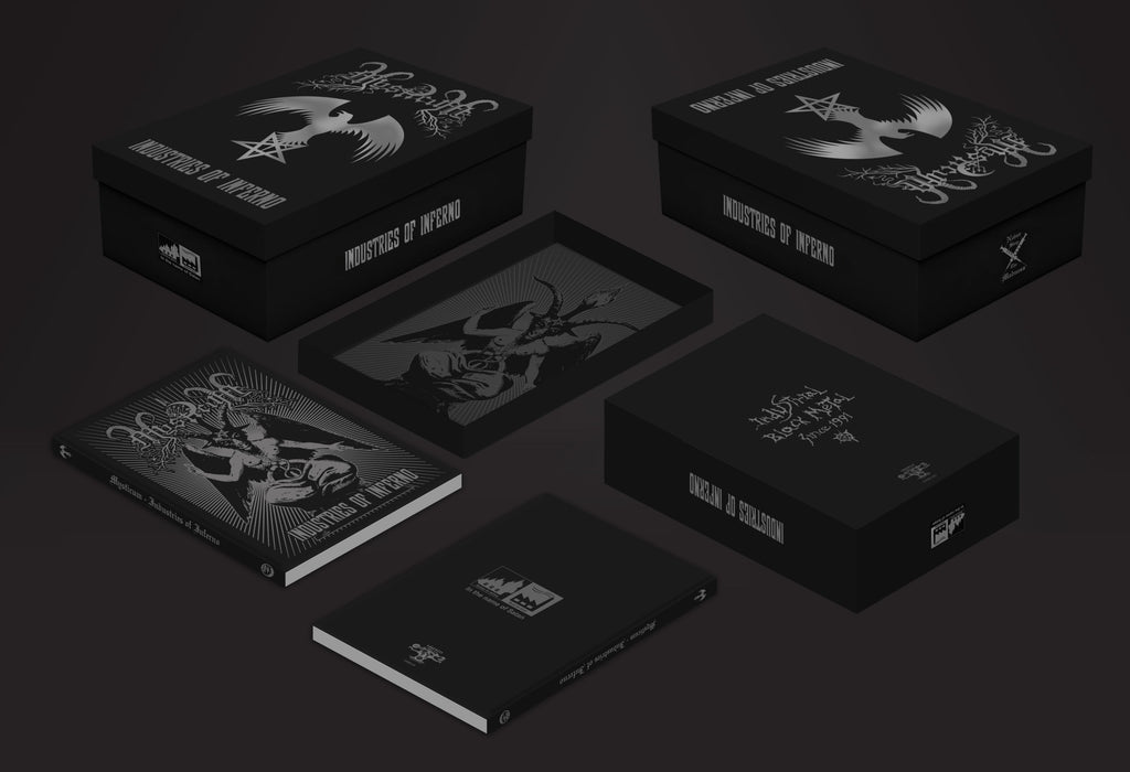 MYSTICUM: Industries of Inferno (ltd 8 cassette boxset & hardcover book + pendant and chain, patches, flag, posters)