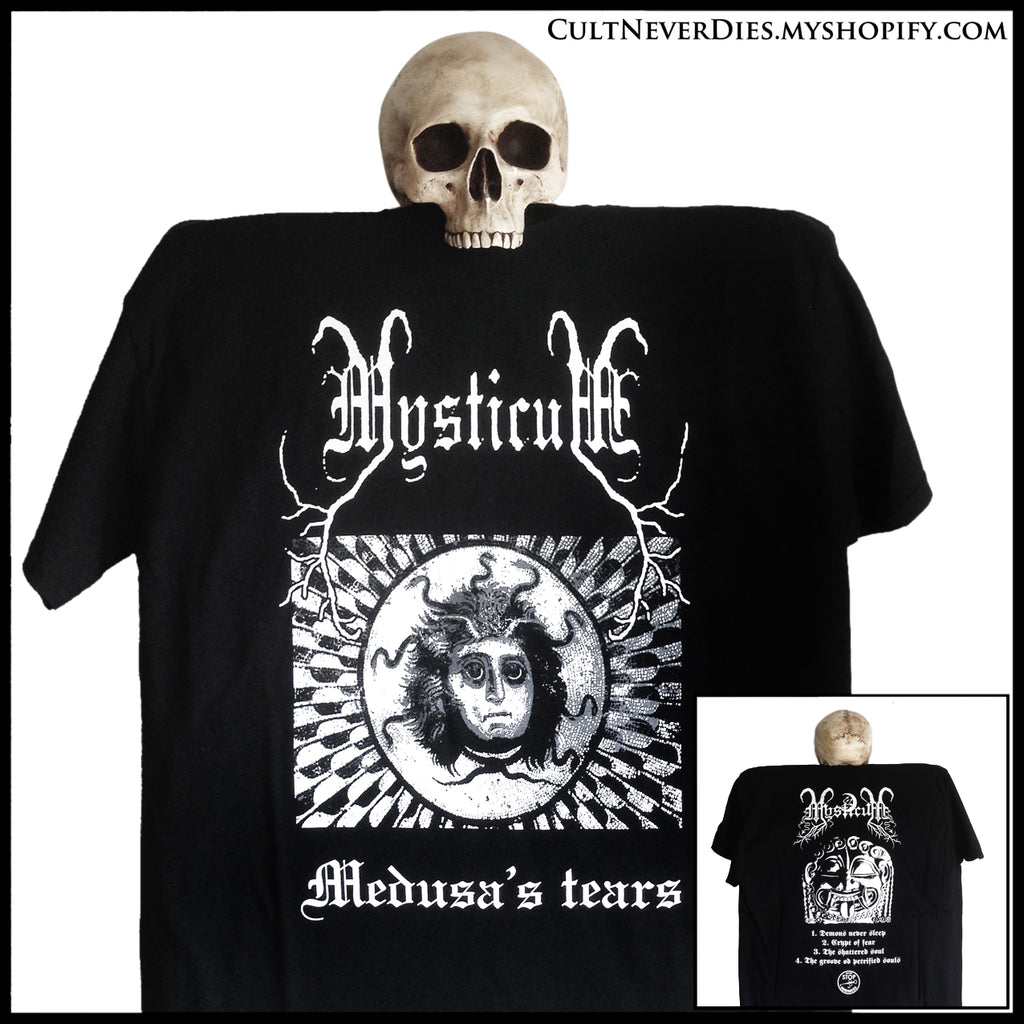 MOVING SALE: official MYSTICUM: MEDUSA'S TEARS (demo) shirt  [sizes S and M]