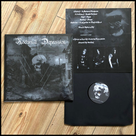 NOCTURNAL DEPRESSION: The Cult Of Negation LP  (black vinyl with printed inlay, French depressive black metal icons)