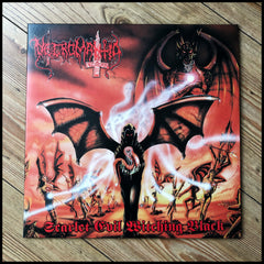 NECROMANTIA: Scarlet Evil Witching Black LP (marble vinyl, 8 page booklet, Greek black metal classic)