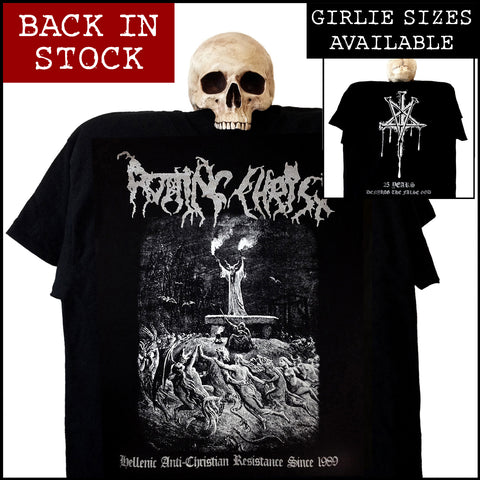 Sale: ROTTING CHRIST - 'Hellenic Anti-Christian Resistance' shirt / girlie shirt