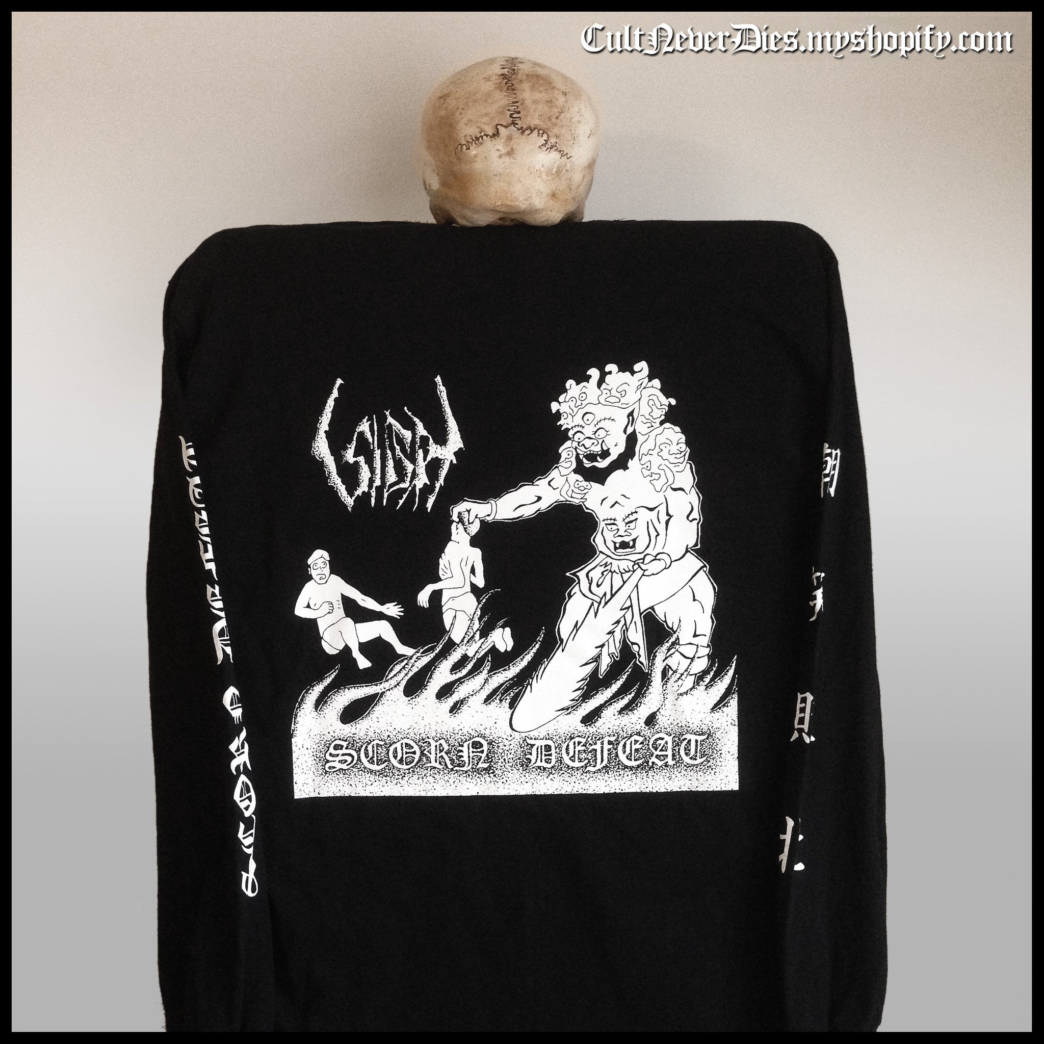 SIGH: official SCORN DEFEAT (Samurai) longsleeve shirt  (by CND)  *with exclusive signed postcard*