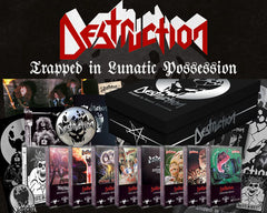 Sale: DESTRUCTION: Trapped in Lunatic Possession (9 tape boxset with book, plus pin, patches, flag, posters)